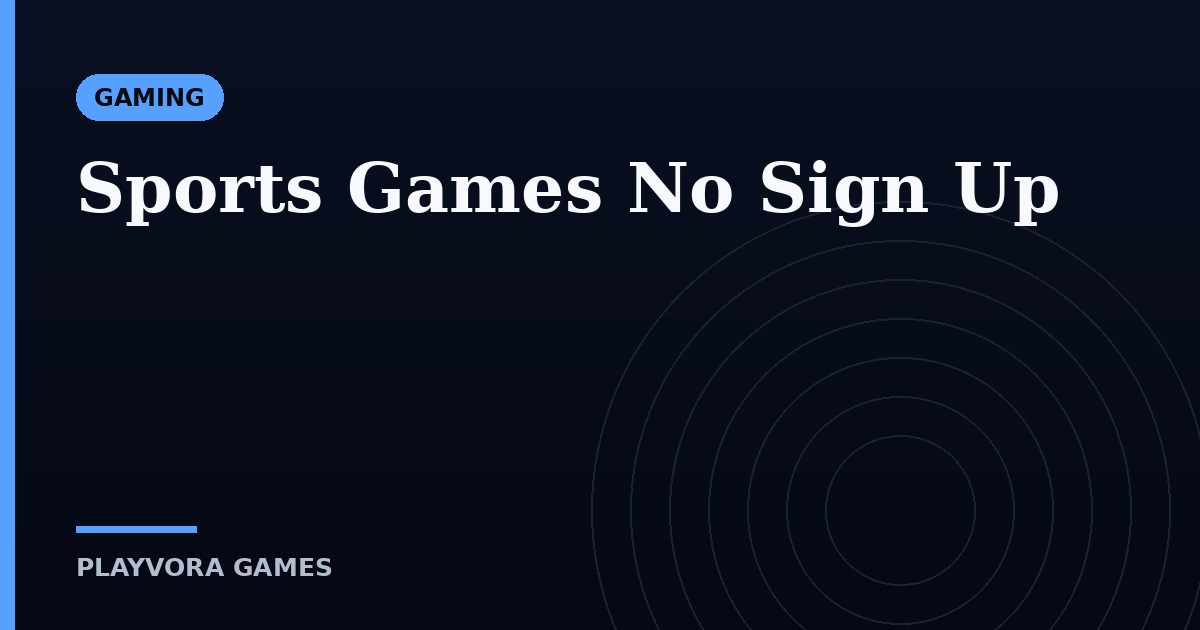 Sports Games No Sign Up