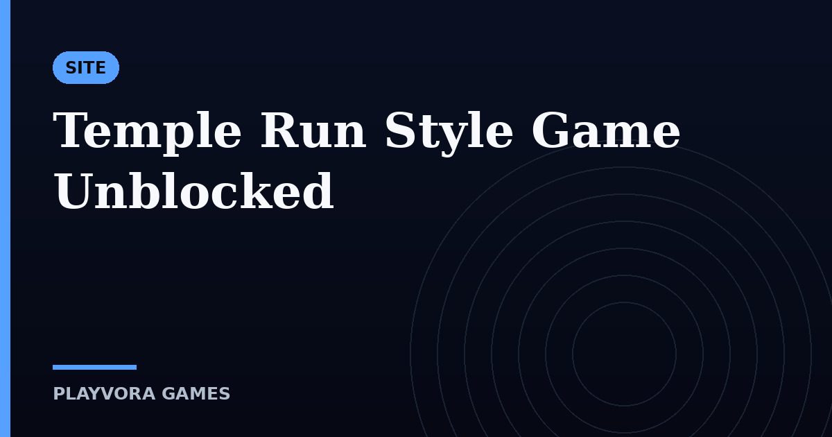 Temple Run Style Game Unblocked