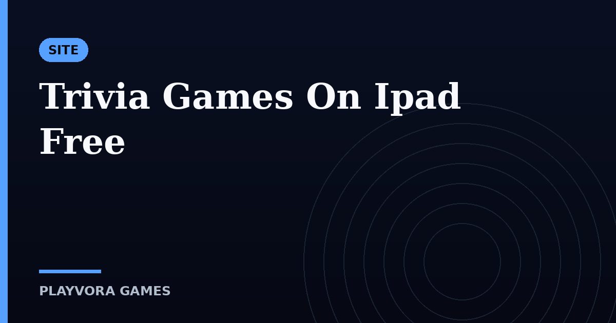 Trivia Games On Ipad Free