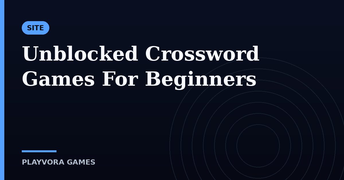 Unblocked Crossword Games For Beginners