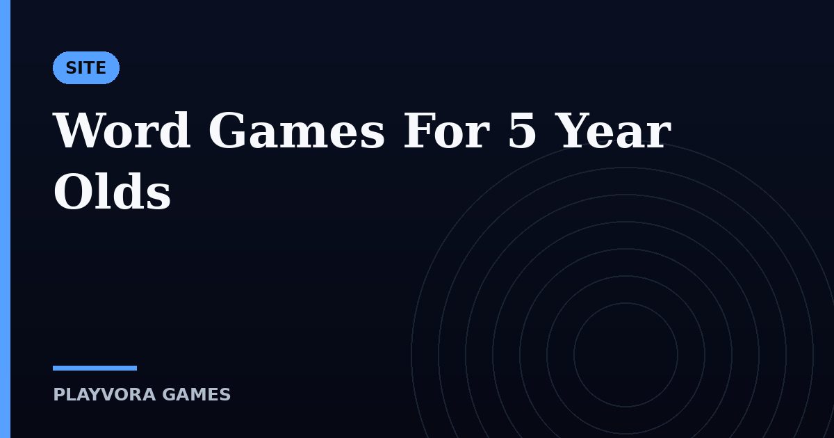 Word Games For 5 Year Olds