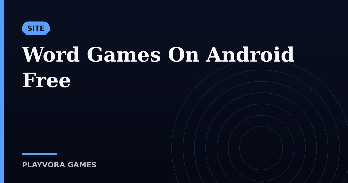 Word Games On Android Free