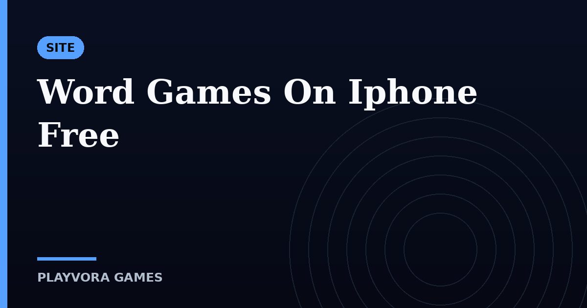 Word Games On Iphone Free