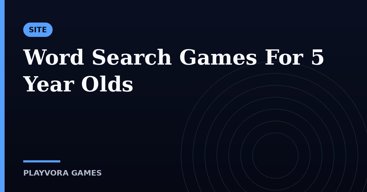 Word Search Games For 5 Year Olds