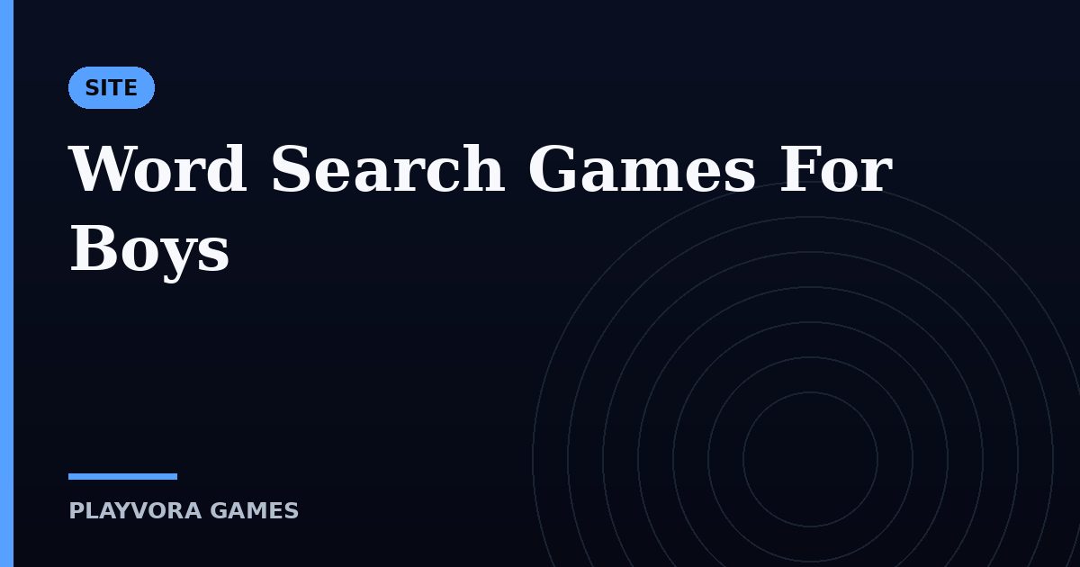 Word Search Games For Boys