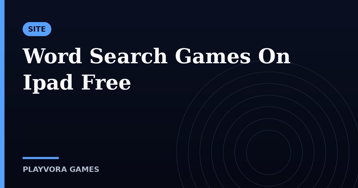 Word Search Games On Ipad Free